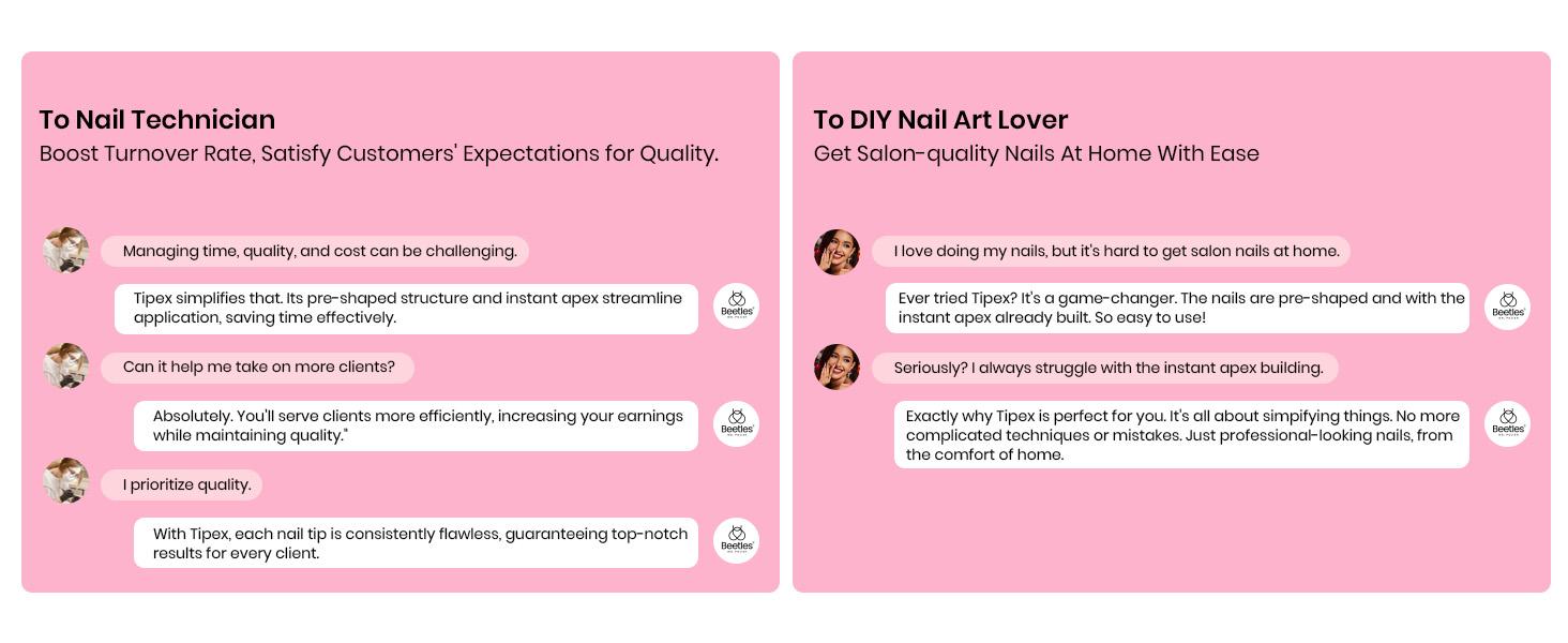 【Christmas Clearance】Beetles Tipex Instant Apex Nail Extension Tips -  Almond Coffin Square Oval Stiletto Squoval Shapes Thick Acrylic Nails for Manicure Gel Press Ons DIY Nail Art