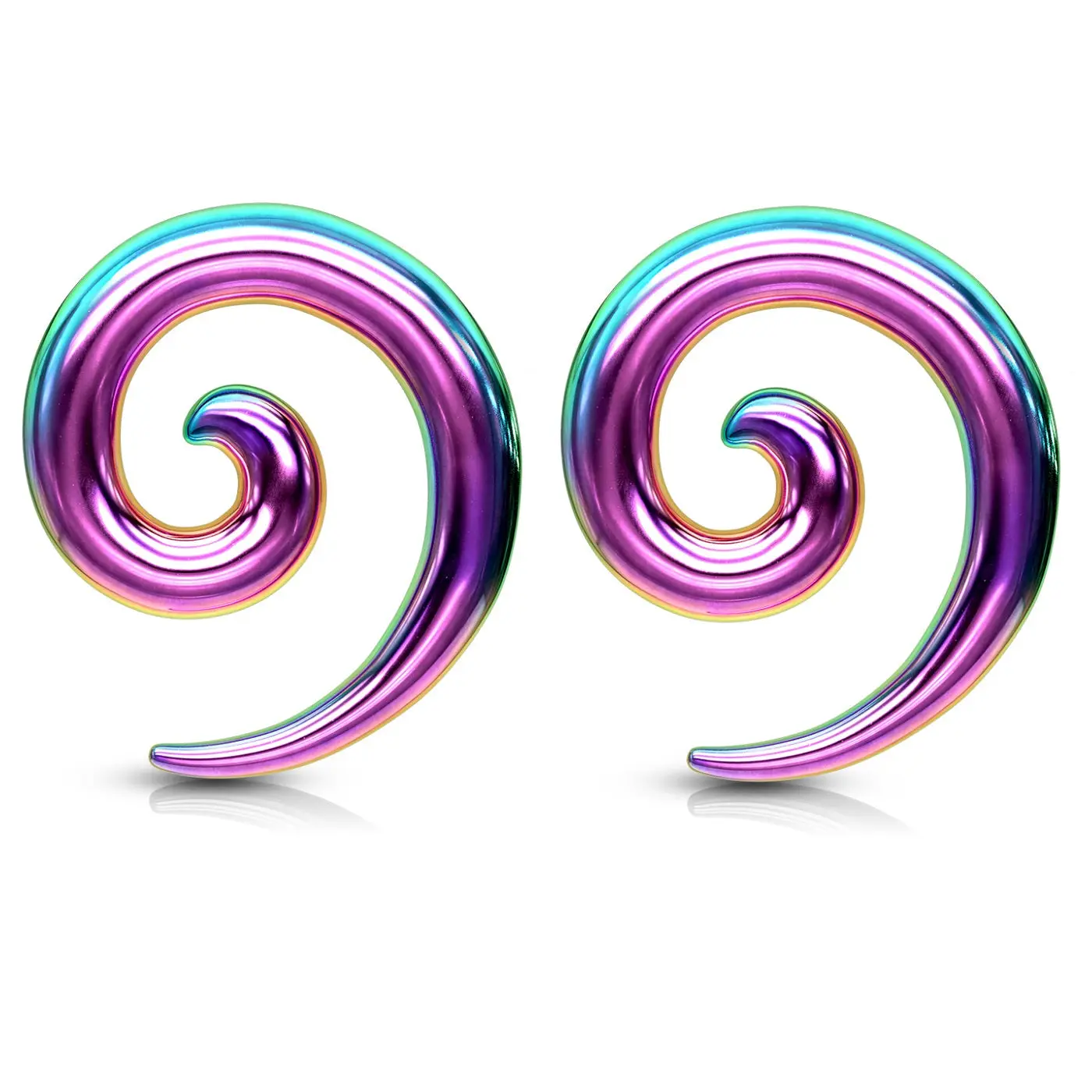 Spiral Tapers - Stainless Steel - Pair