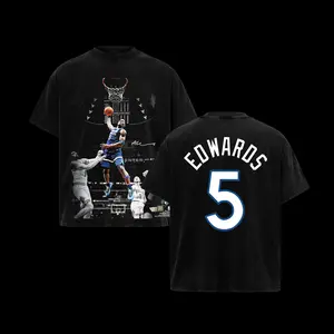 Anthony Edwards #5  Unisex T-Shirt, Sweatshirts, 100% Heavy Cotton Timberwolves Basketball Team T-Shirt, Basketball Legend Shirt Gift For True Basketball Fans Graphic Tees Streetwear Outfit