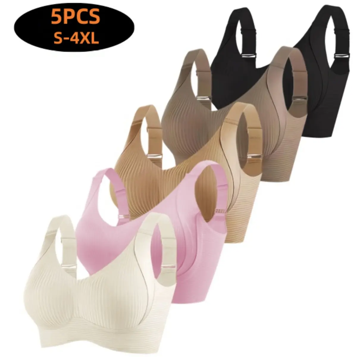 Women's Seamfree Panties, 3/4/5-Pack Colorful Breathable Elastic Underwear with Comfort Fit, Plus Size Available