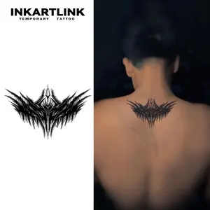 INKARTLINK Tattoo Tech,2 Sheets Extra-Large Semi Permanent Tattoo,Adult Art Design Temporary Tattoos, Lasts 1-2 Weeks, Waterproof, Realistic look, No Adhesive, No reflection (INK Cross Design) Sensitive