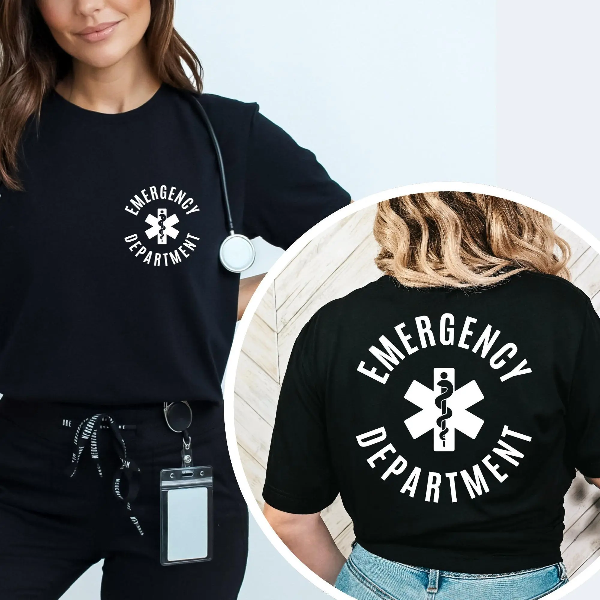 Women's Casual ER Nurse Graphic T-Shirt, Light Cotton Streetwear Top with Humorous Print, Short-Sleeve Lady Tee for Outdoor Wear, Soft, Tshirt