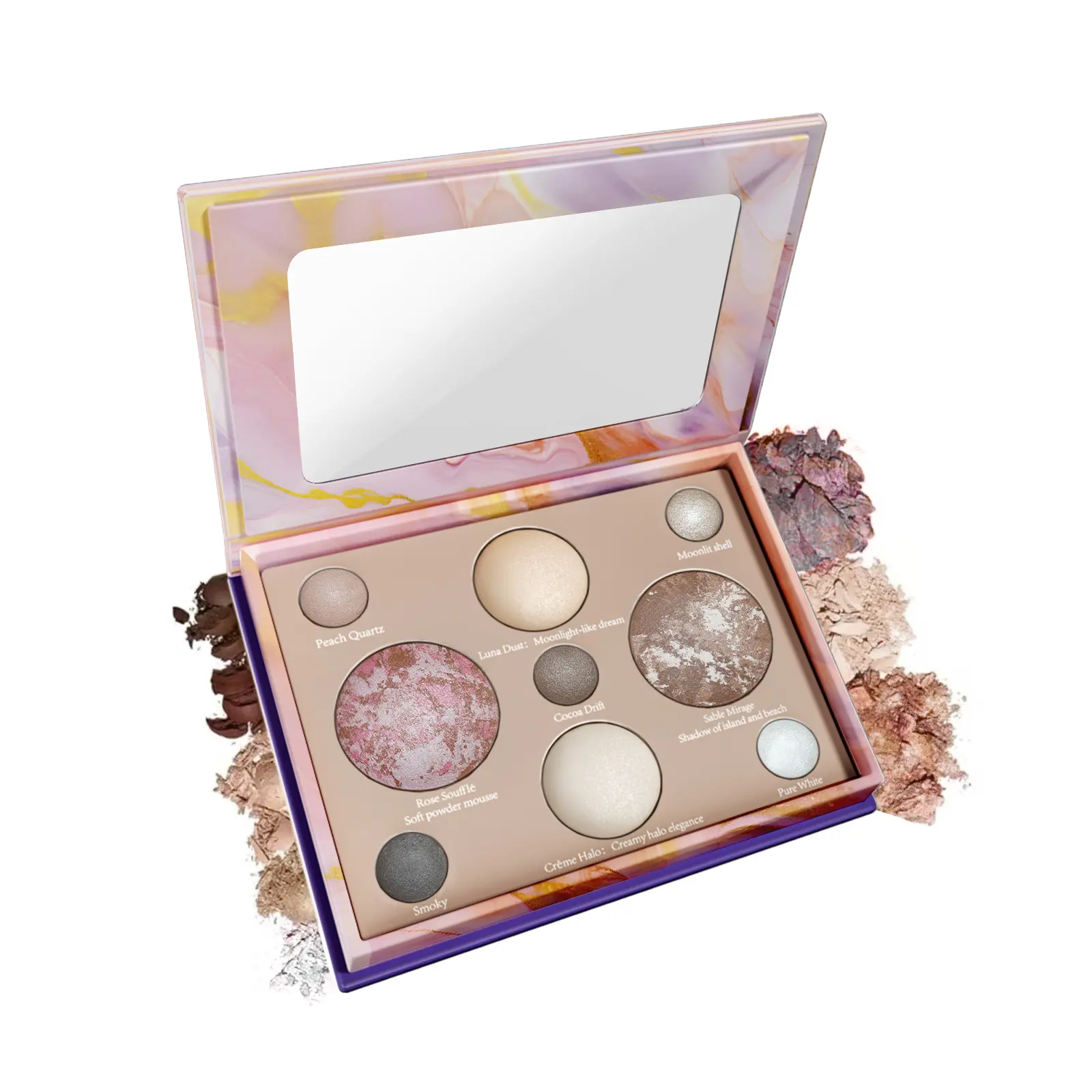BOTAGUS 9-in-1 Baked Face Palette - Baked Blush Bronzer 2 Highlighters 5 Eyeshadows No Caking Creasing Long Lasting Blendable Beginner Friendly Travel Makeup Palette for Full Face Glow