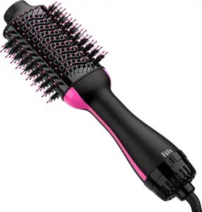 2-in-1 Dual Voltage Hair Dryer Brush with Negative Ion Anti-frizz Styler, dandruff remover comb