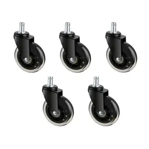 VEVOR Office Chair Wheels Set of 5 3 Inch Casters for Hardwood Floors and Carpet,  130 Lbs Load Capacity, Universal Fit for Most Chairs