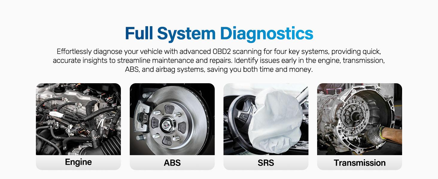 BLCKTEC 460T OBD2 Scanner with 12 Reset Services, scan Engine/ABS/SRS/Transmission, Oil/TPMS/EPB/SAS/DPF Reset, ABS Bleeding, Auto VIN, Free updates