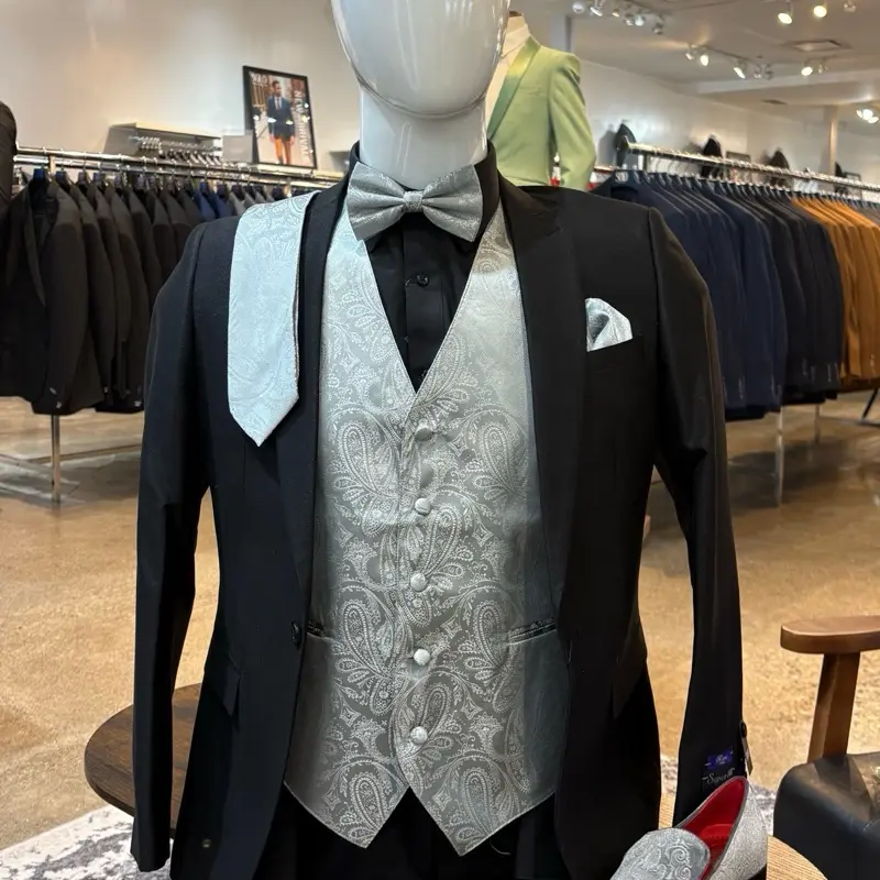 Men’s Paisley Formal Vest Set 4PCS