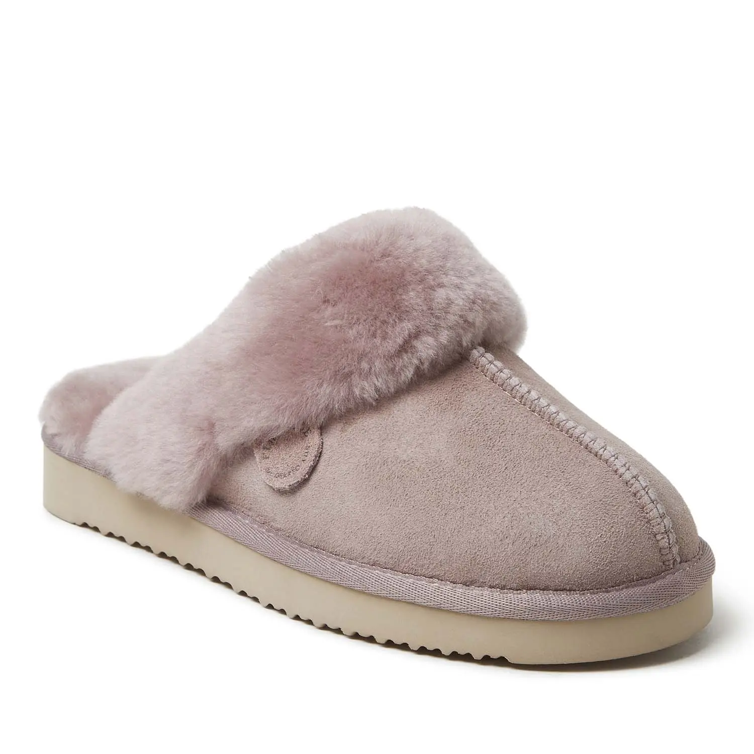 Fireside By Dearfoams Women's Sydney Genuine Shearling Scuff Slipper - Casual Home Footwear, Women's Shoe, Comfortable Slipper Shoes