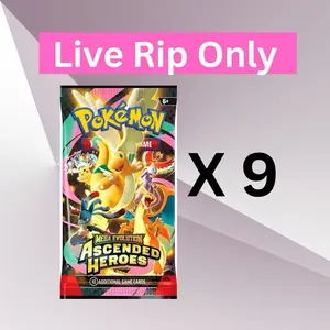 Pokémon Ascended Heroes - Nine (9) Booster Pack NEW Factory Sealed TCG Cards (9)