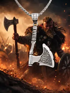 The Armored Kingdom Stainless Steel Warbringer Battle Adornment Necklace, Long Chain & Link Design, Daily Wear Fashion Costume Jewelry Accessory