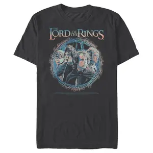 Men's The Lord of the Rings Fellowship of the Ring Distressed Character Ring T-Shirt