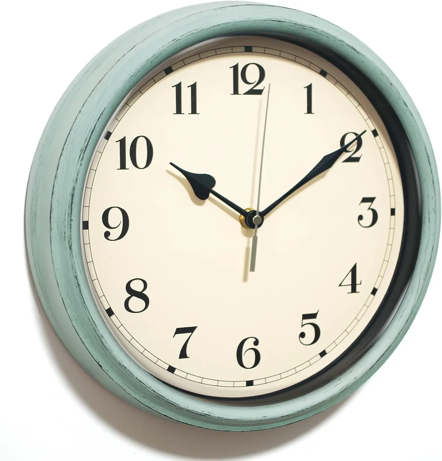 Decorative Vintage Wall Clock - 11Inch Silent Non-Ticking Clocks Battery Operated - Classic Decor for Living Room, Farmhouse, Kitchen, Bedroom, Bathroom (Classic Blue)