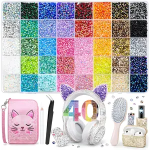 DIY Jelly Rhinestone Bedazzling Kit, All-in-One Starter Set, SS12 3mm Flatback Resin Gems for DIY Crafts, Nail Art Supplies, Shoes, Cups, Phone Cases & Jewelry, Complete Bedazzling Tools Included, Gift for Girls Colorful