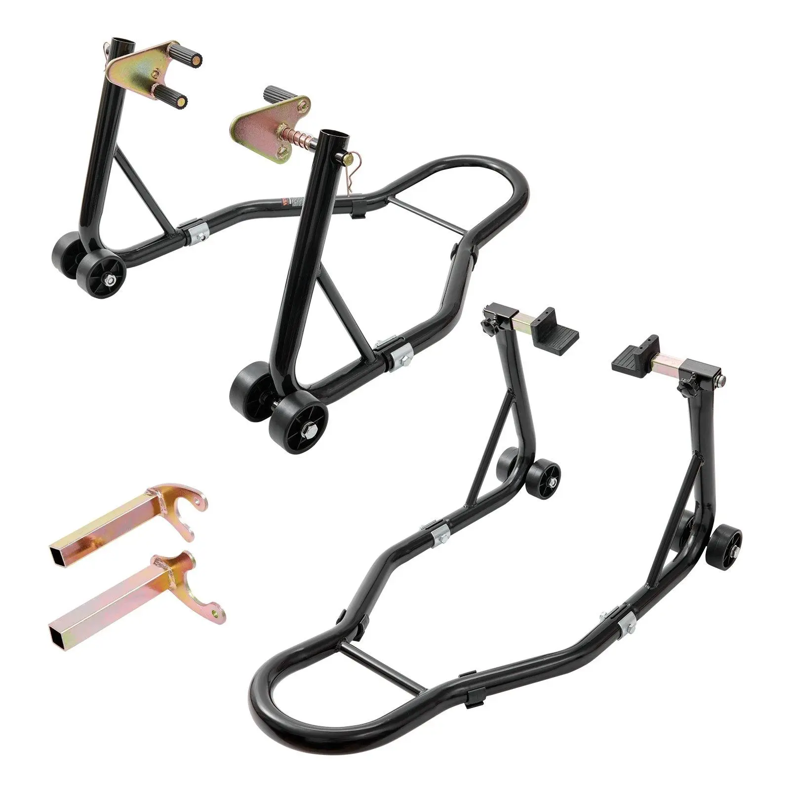 Heavy-Duty Steel Motorcycle Paddock Stand, Front and Rear Combo Lift Set with 850 lb Capacity, Adjustable Spool & Fork Lifts for Home Repairs, Fits Most Motorcycles, Father's Day Gift, Vehicle Accessories, Motorcycle Gear
