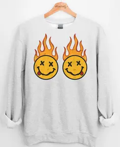 Smiley Flames Graphic Top