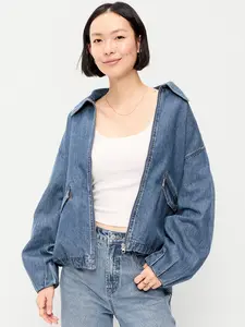 Old Navy Women's Full-Zip Harrington Jean Jacket