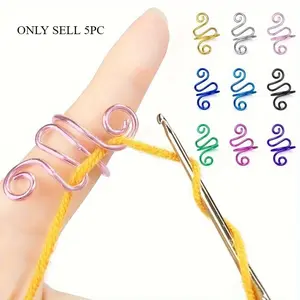 5/ 10pcs Adjustable Crochet Loop Rings, Metal Knitting Tension Rings for Crafting, Crochet Tools, Crochet Accessories - Perfect Gift for Crochet Enthusiasts, Sizes 7-11