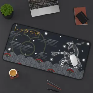 Shiny Rayquaza Pkm - MousePad, Desk Mat, XXL Extended Mousepad, Giant Mouse Pad, Large Gamer Pad, Gift for PKM and Anime Fans, TCG Playmat