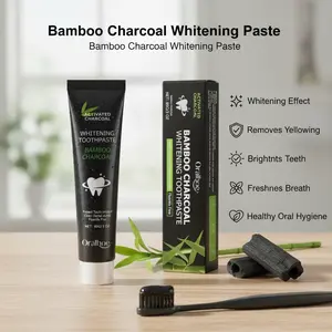 Oralhoe Bamboo Charcoal Whitening Toothpaste - Stain Remover & Breath Freshener for Healthy Oral Care Cleansing Daily