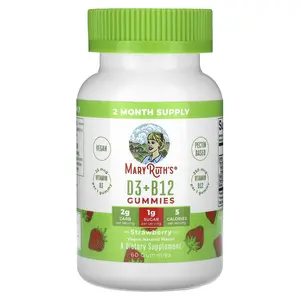 MaryRuth's D3 + B12 Gummies, Strawberry, 60 Gummies