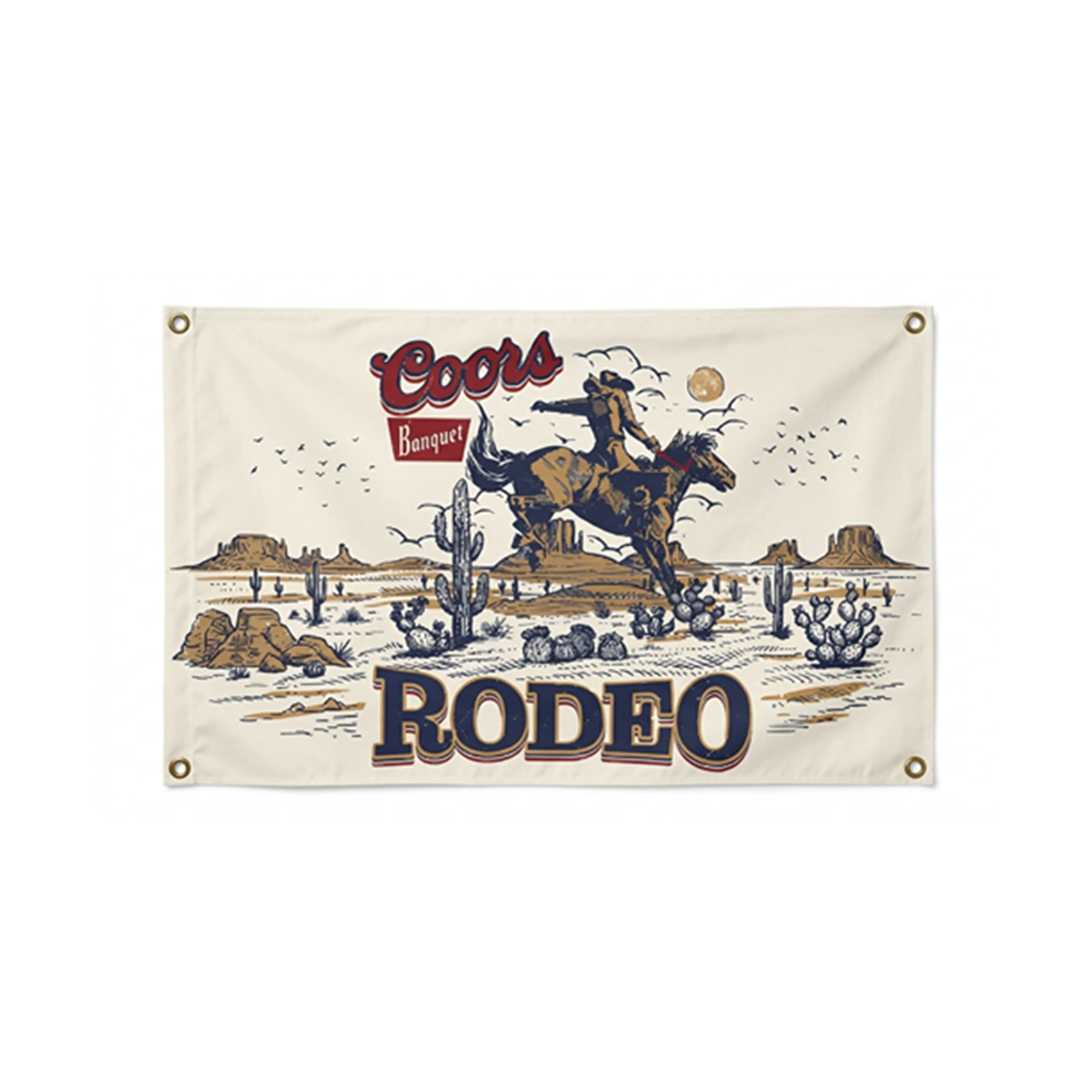 Coors Rodeo Flag - Lightweight Fabric Banner Decoration, Colorful Festive Flags for Room, Home Supplies Hanging Wall Decor for Rodeo Themed Celebrations
