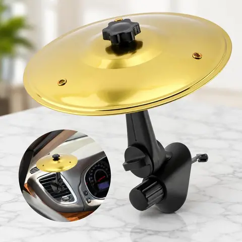 High-Quality Alloy Compact Size Car Cymbal Air Vent Clip - Percussion Accessory, Lock-In Stability, Adjustable Arms, Crisp Metal Resonance, Easy Clip-On Installation, Safety-First Design, Universal Fit for Carpooling Music Lovers