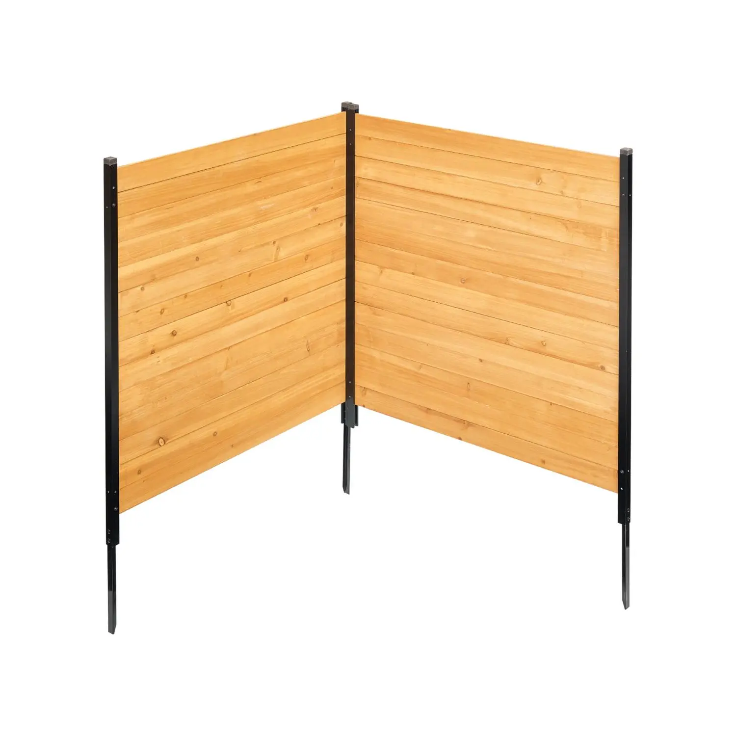 【SummerFinds】VEVOR Wood Privacy Fence,  , 38" W x 42" L, 2 Panel Solid Air Conditioner Fence Screen, Pool Equipment Enclosure with Metal Stakes, Easy DIY Installation, Outdoor Trash Can Hider for Garden Decoration