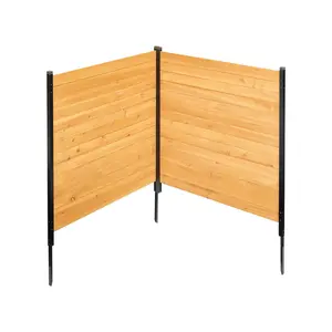 【FathersDayGift】VEVOR Wood Privacy Fence,  , 38" W x 42" L, 2 Panel Solid Air Conditioner Fence Screen, Pool Equipment Enclosure with Metal Stakes, Easy DIY Installation, Outdoor Trash Can Hider for Garden Decoration