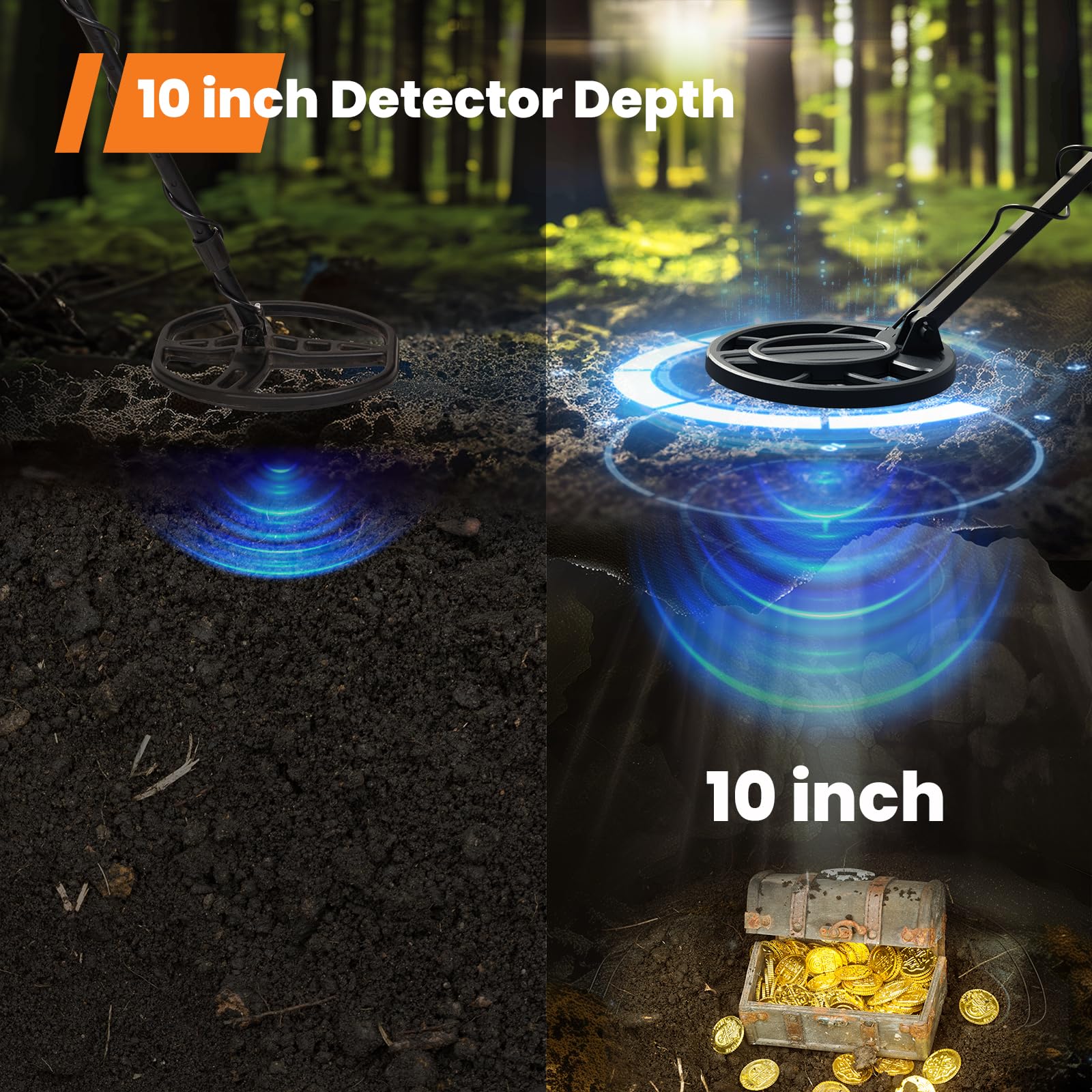 [3 OFF] Best Gift GoGonova Waterproof Metal Detector for Adults & Kids, with High Accuracy Lightweight 8" Search Coil, All Metal & Disc Modes Tool Portable