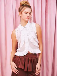 Chantilly Sleeveless Ruffle Blouse