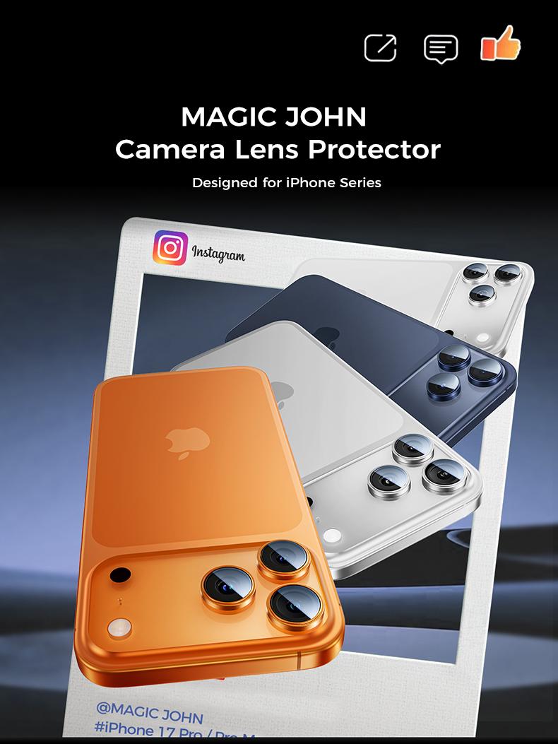 MAGIC JOHN iPhone Camera Lens Protector Ultra Clear Scratch Proof Easy Installation