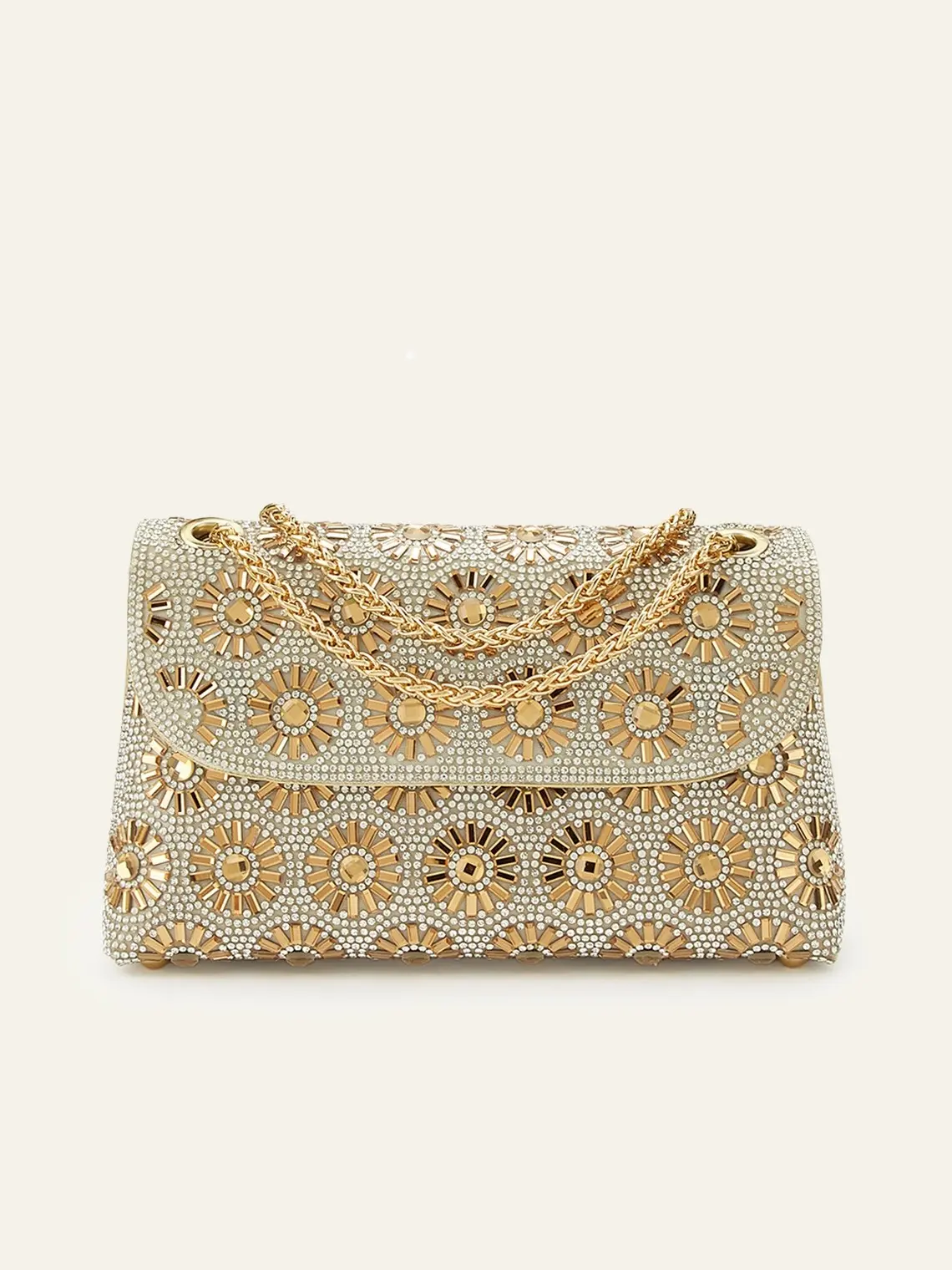 AZAZIE Sunburst Rhinestone Evening Clutch, Elegant Embellished Crossbody Purse for Formal Gala, Prom & Party, Elegant Stylish Purse, Fashionable Embellished Clutch