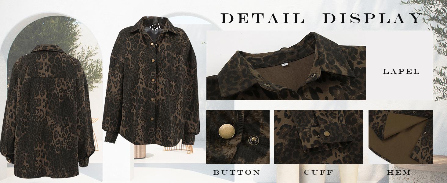 utcoco Womens Fashion Leopard Print Casual Jackets Button Down Shacket Outerwear Fall Outfits for Women 2026 SpringStatements utcoco Womens Fashion Leopard Print Casual Jackets Button Down Shacket Outerwear Fall Outfits for Women 2026 SpringStatements