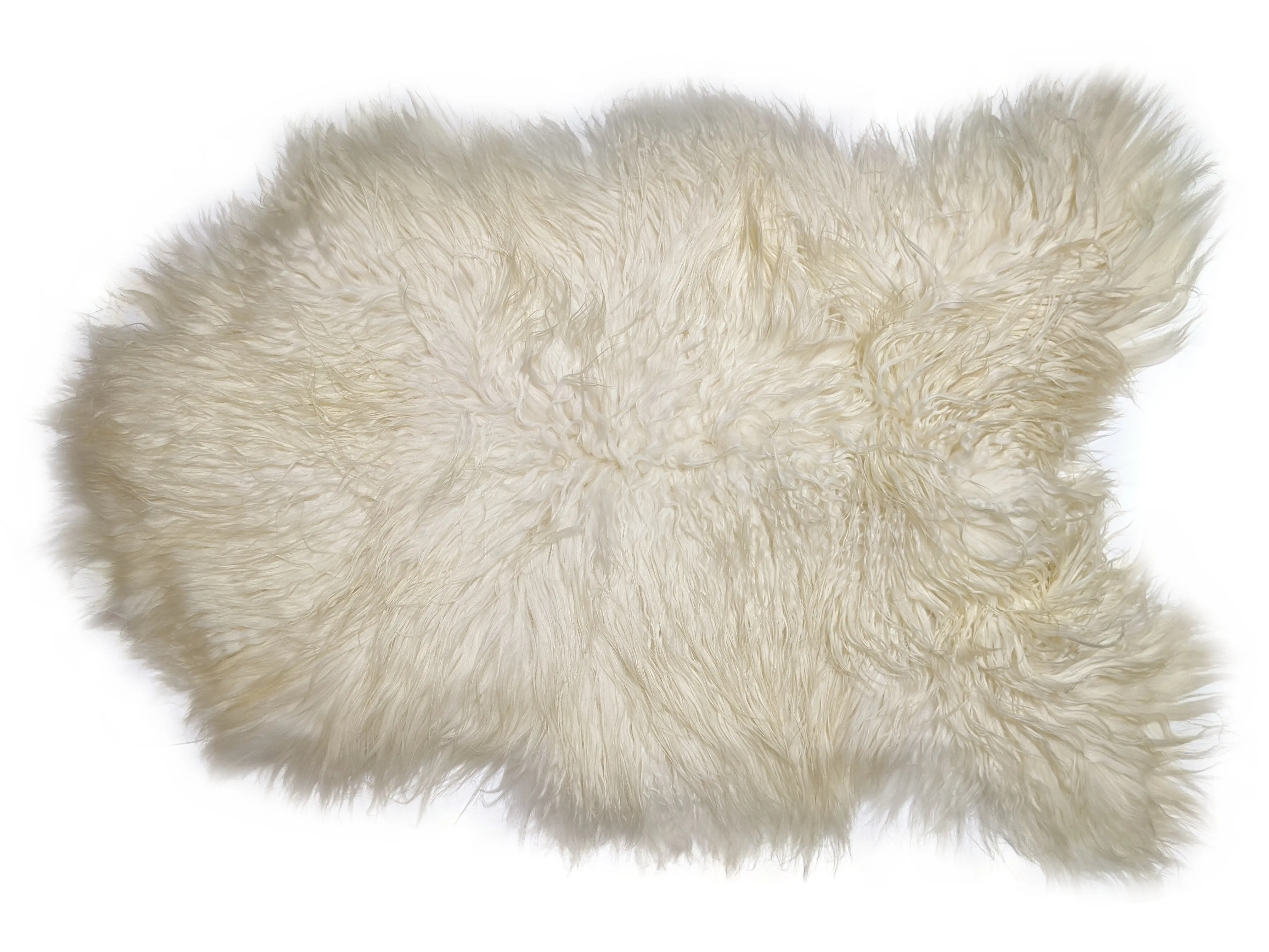 Salvani Inc Genuine Icelandic Sheepskin Rug Throw – shade of white curly