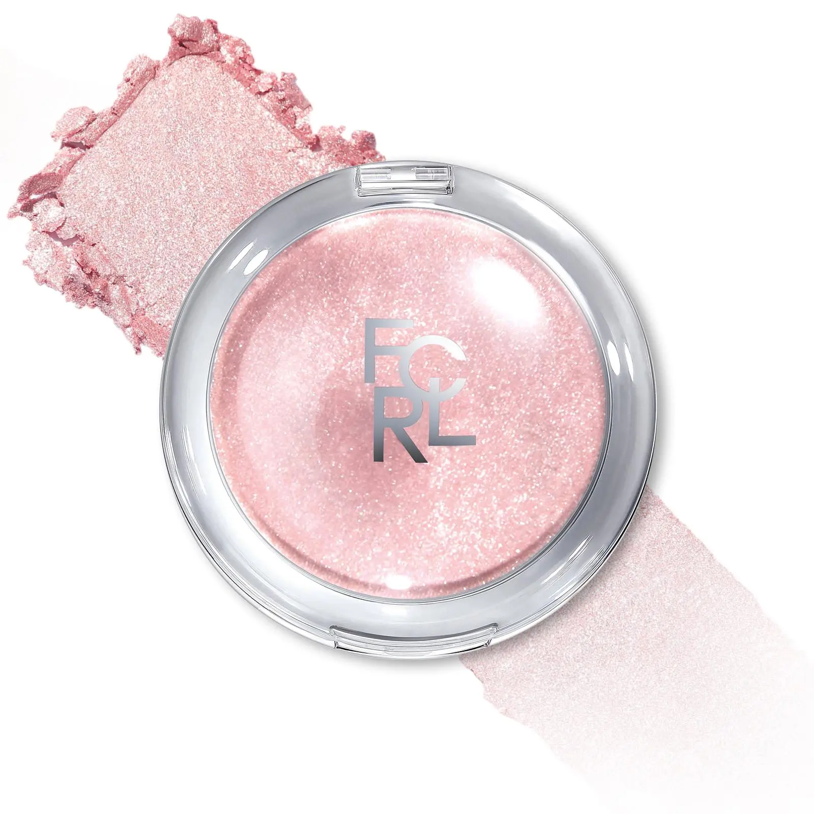 FOCALLURE Sparkle Highlighter, Crystal Shimmer Finish, Soft Mochi Texture, 360° Glow, Smooth Dewy Look, Skin-Melting Non-Cakey Luminizer#backtoschool