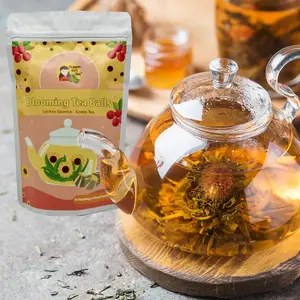 Lychee Sunrise Green Tea - 6 Blooming Tea Balls