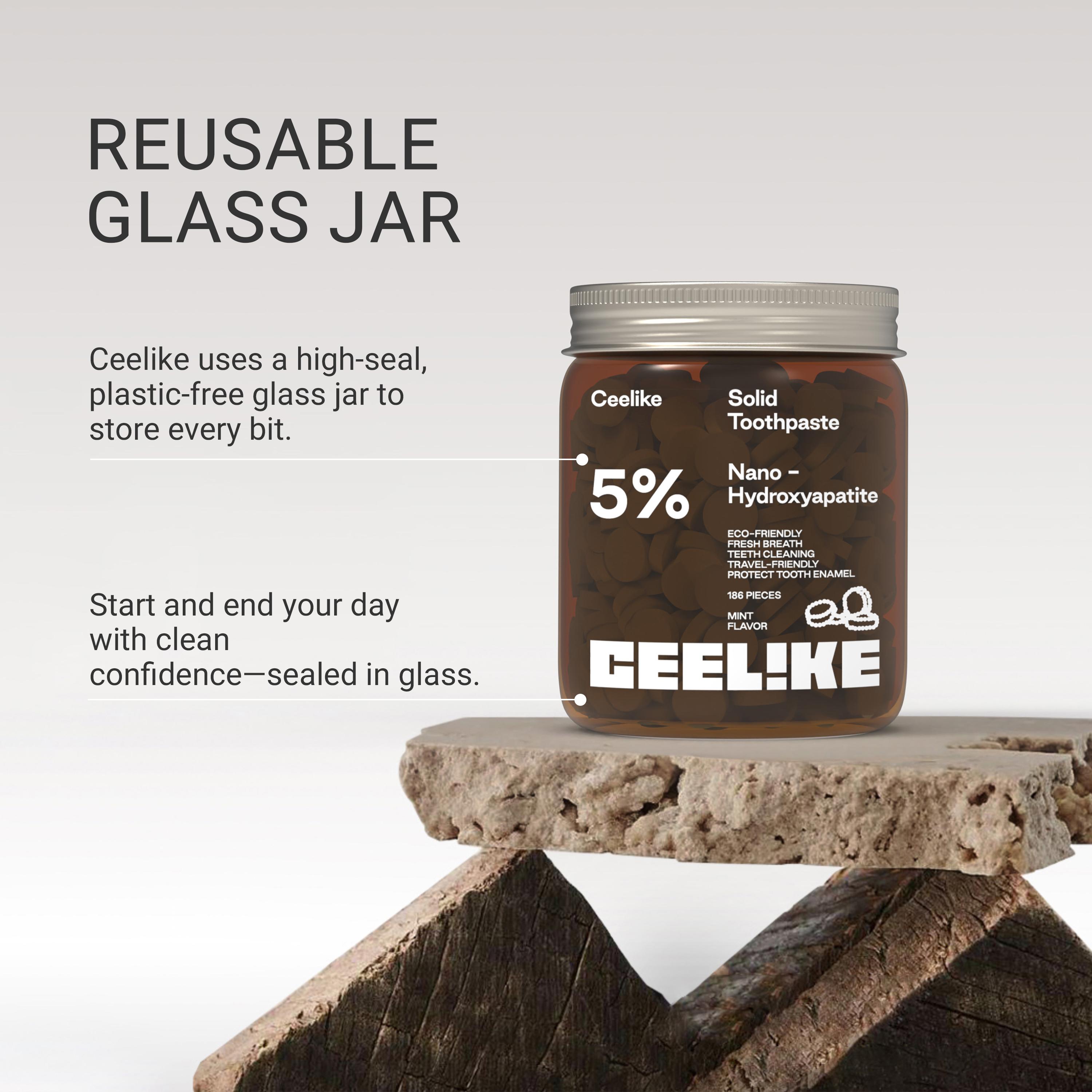 【CEELIKE】 Solid Toothpaste – Fluoride-Free, Eco-Friendly, Portable, Long-Lasting Fresh Breath | Natural Oral Care