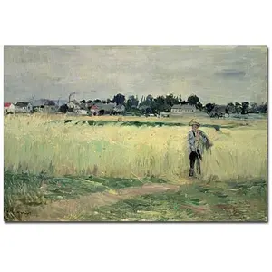 Trademark Fine Art Giclee Print - In the Wheatfields at Gennefilliers 1875