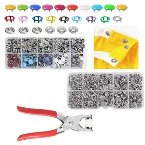200 Sets Metal Snap Buttons Kit with Press Pliers - Duty Fastener Tool for DIY Crafts Clothes Hats Leather Sewing