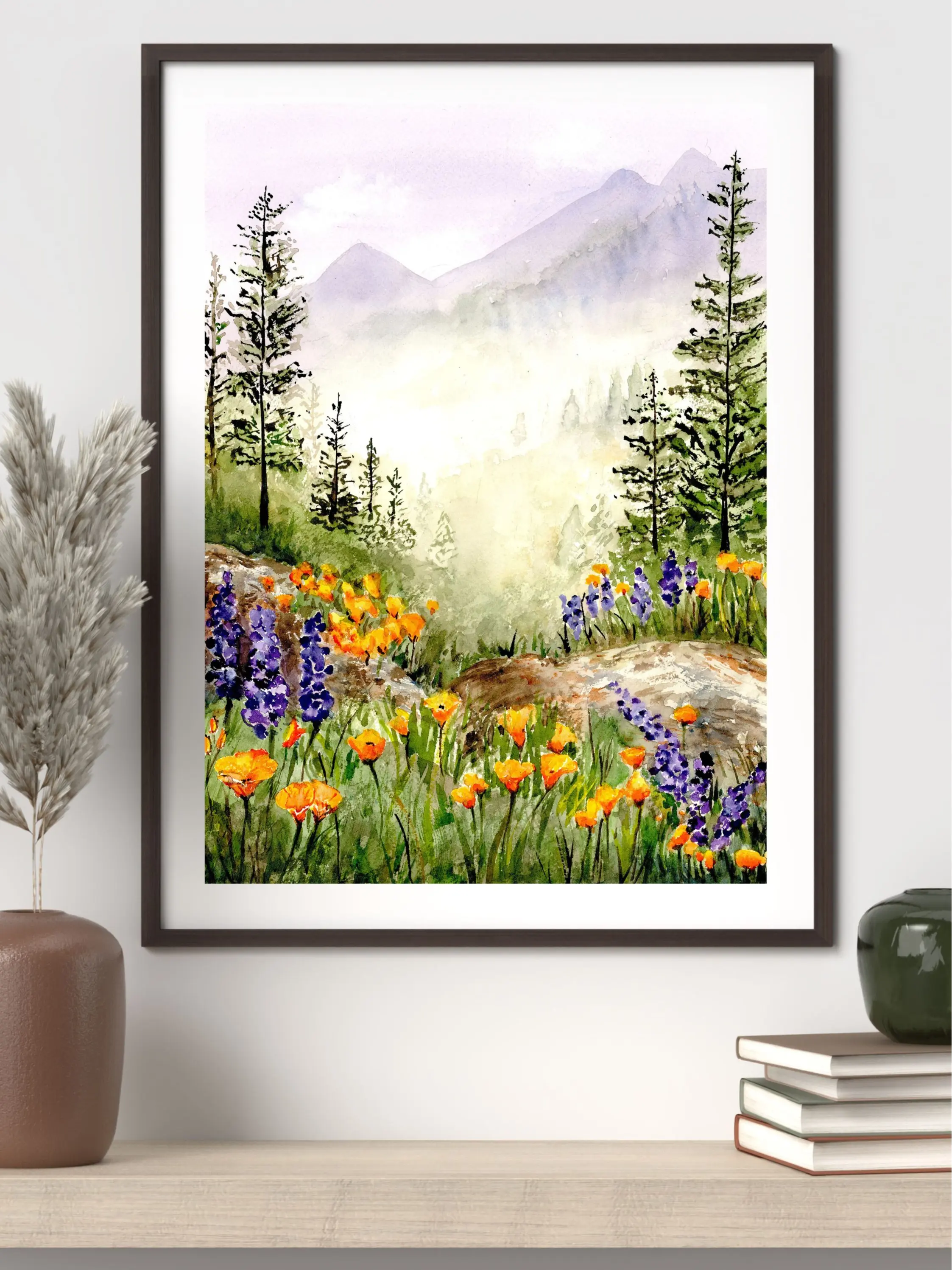 Heavenly Freedom Artistic Print, Nature-Inspired Home Decoration for Room Wall, Featuring Flowers, Friend