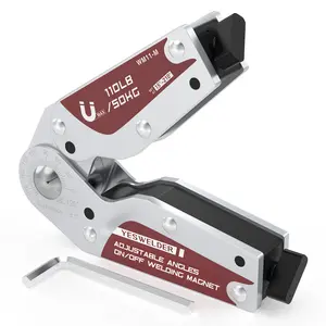 YESWELDER 15-210° Adjustable Angle Welding Magnet with On/Off Switch | 66LBs/110Lbs Holding Power Magnetic Welding Positioner for Soldering, Metal Fabrication & Pipe Installation