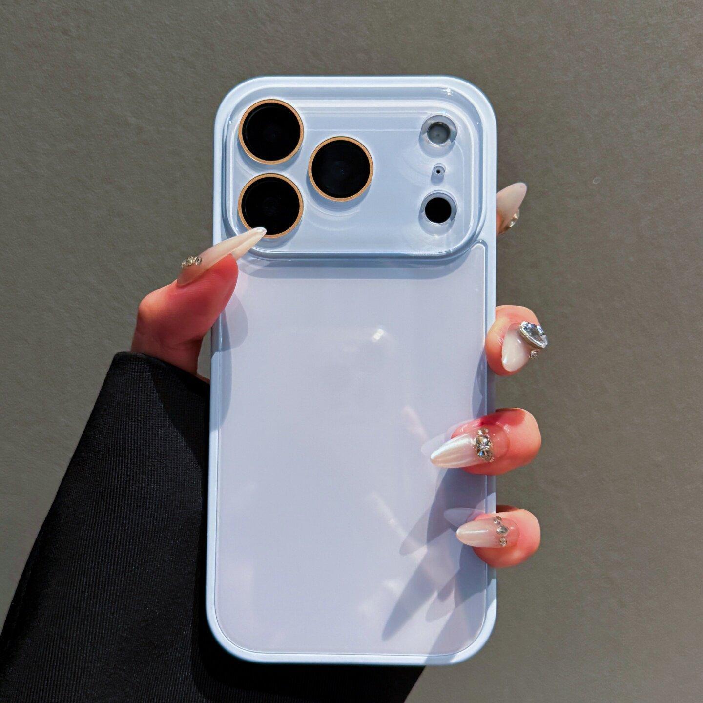 Candy Macaron Series – Skin-Feel Crystal Clear Case for iPhone 17, 16, 15, 14, 13 Pro Max – Soft TPU Bumper + Hard PC Back – Full Lens Coverage – Cute, Minimalist, Pink & White