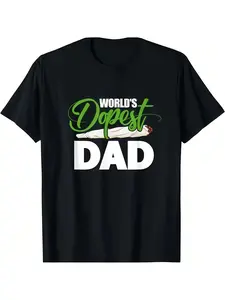100% Cotton World's Dopest Dad Funny Fathers Day T-Shirt