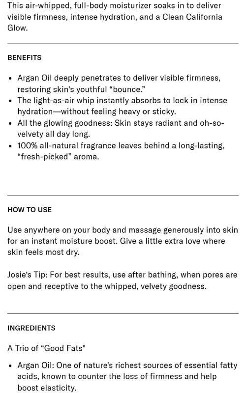 Whipped Argan Oil Body Butter