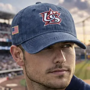 Embroided USA World 2026 Washed Baseball Hat, Vintage Sports Style