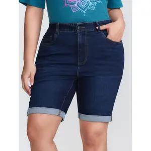 【Butt Lifting】BLOOMCHIC Plus Size Stretchy Mid-Rise Skinny-Fit Denim Shorts BBL [M-6X] 2026 Summer Vibes Swimweek