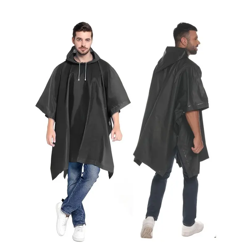 Breathable Waterproof Eva Rain Poncho, Durable Tear-Resistant Rain Cape, Adjustable Hood, Unisex Lightweight Rain Coat for Outdoor Activities