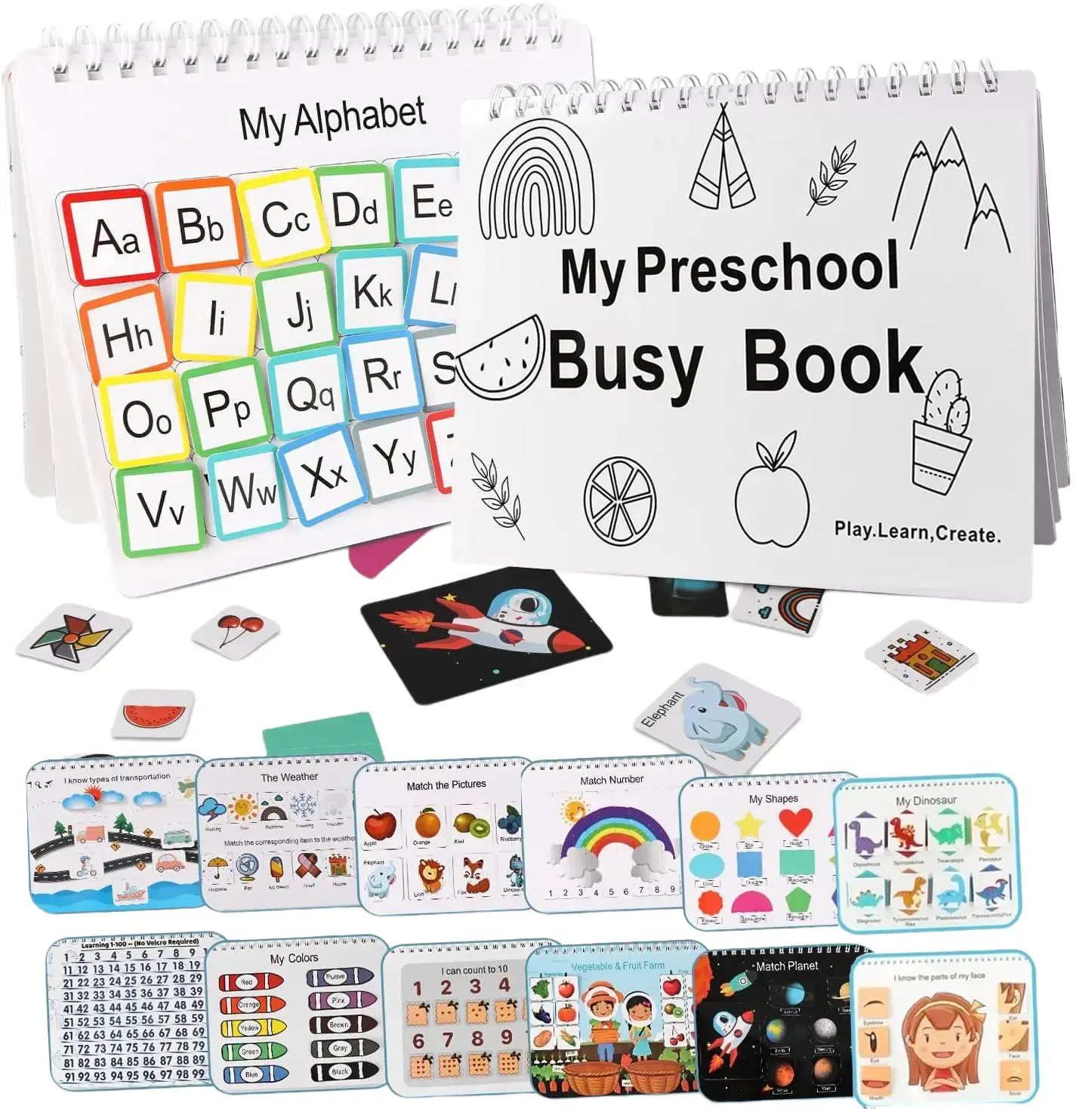 "Children's Activity Manual", Montessori Kindergarten Learning Activity Set, a workbook activity folder suitable for exercises of children aged 1 to 3 years old, and it is also educational materials and coloring books for children with autism.