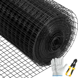 VEVOR Hardware Cloth, 48" x 50" & 1"x1" Mesh Size, Galvanized Steel Vinyl Coated 16 Gauge Chicken Wire Fencing with A Cutting Plier & A Pair of Fabric Gloves, for Garden Fencing & Pet Enclosures,