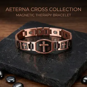 2025 New Men's pure copper retro bracelet Magnetic bracelet Simple magnetic pure copper bracelet